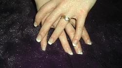 Full set french tips with gel overlay